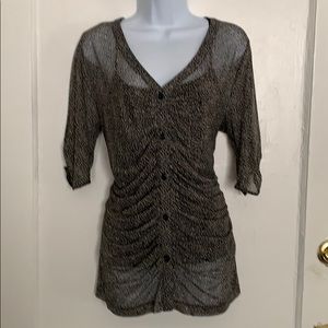 Cabi Shirred Sheer top